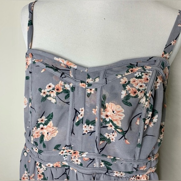 NWT! Torrid size 3 grey babydoll camisole with garden floral print - Picture 2 of 8